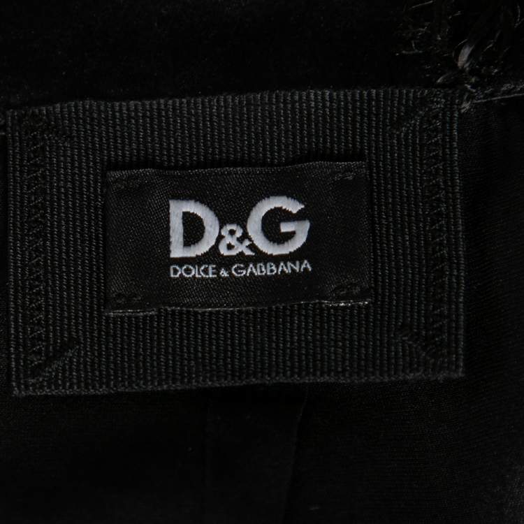 Pre Owned D&G Black Lace Pencil Skirt M 