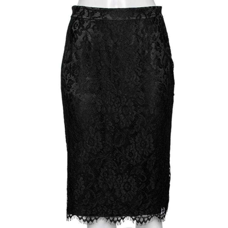 D&G Black Lace Pencil Skirt M D&G | The Luxury Closet