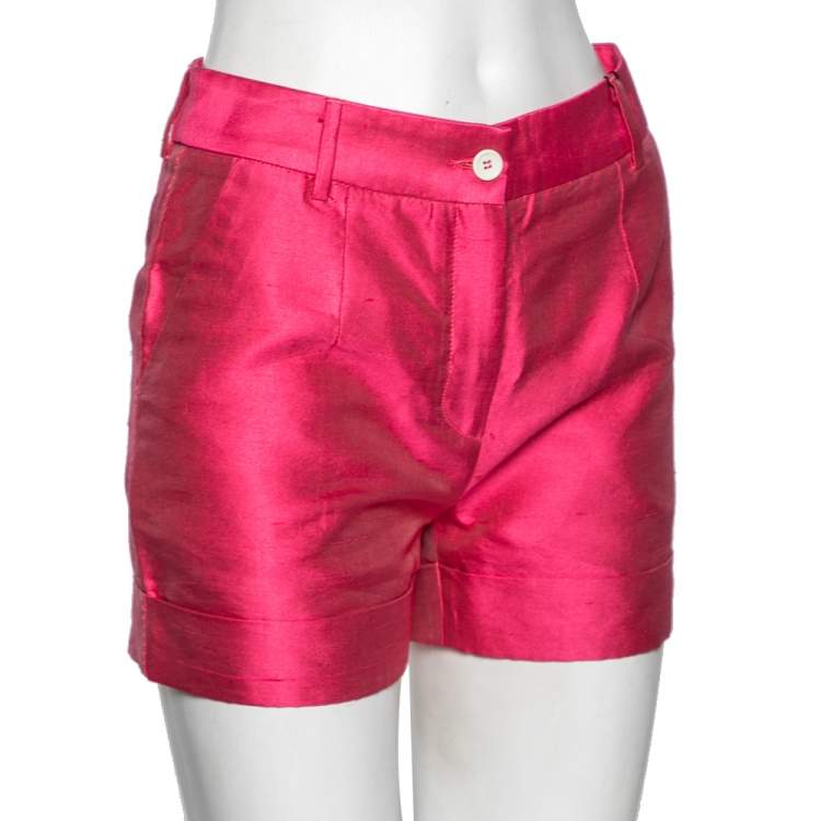Pre Owned D&G Pink Silk & Raw Cotton Short S