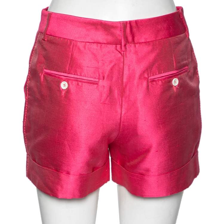 Pre Owned D&G Pink Silk & Raw Cotton Short S