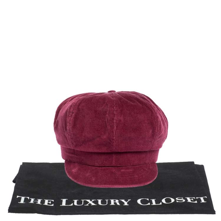 Pre Owned D&G Rosewood Pink Corduroy Newsboy Cap S 