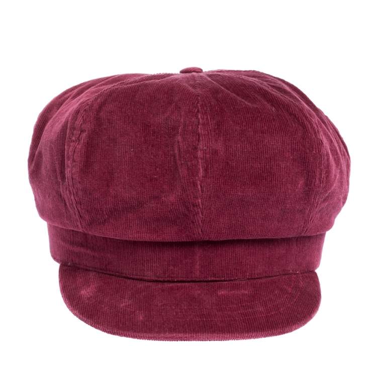 Pre Owned D&G Rosewood Pink Corduroy Newsboy Cap S 