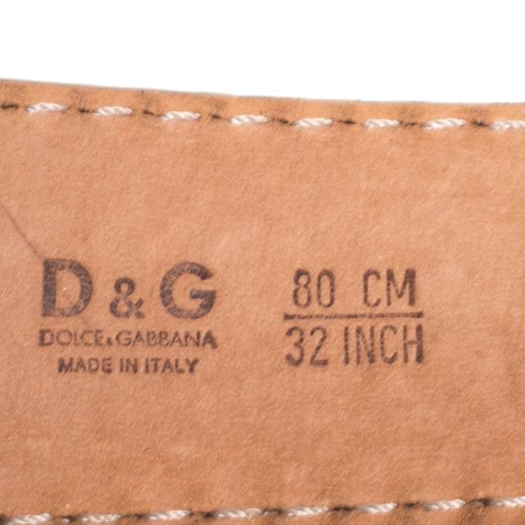 مملوكة مسبقًا D&G Green Patent Leather Belt 80CM