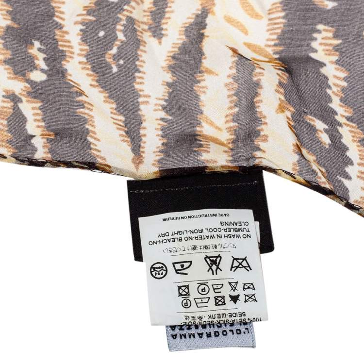 Pre Owned D&G Brown Animal Print Asymmetric Silk Stole