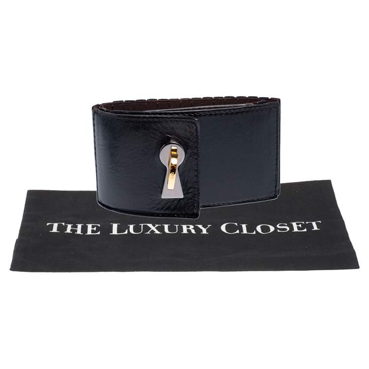 Pre Owned D&G Dark Brown Leather and Elastic Band Waist Belt 85 CM