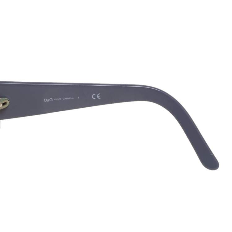 Pre Owned D&G White / Grey Gradient 3030A Oval Sunglasses