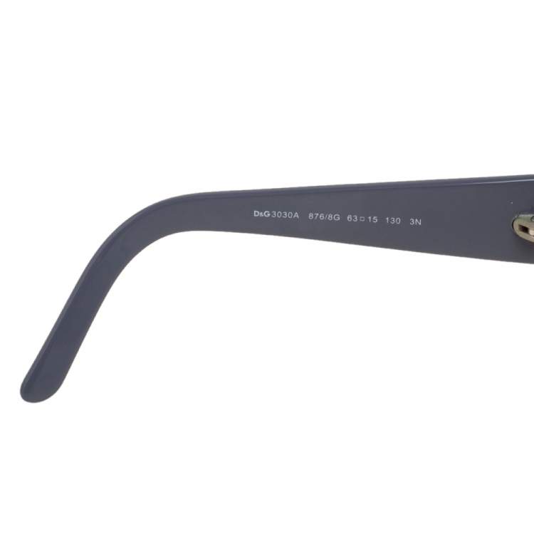 Pre Owned D&G White / Grey Gradient 3030A Oval Sunglasses