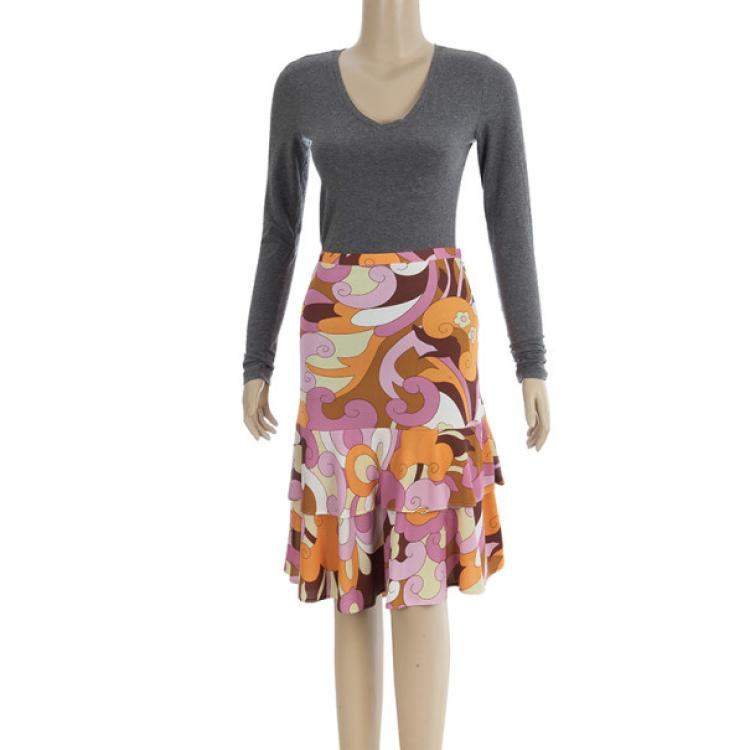 Pre Owned D&G Printed Skirt L