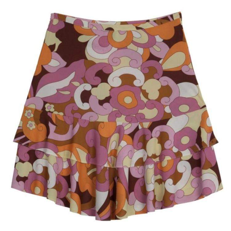Pre Owned D&G Printed Skirt L
