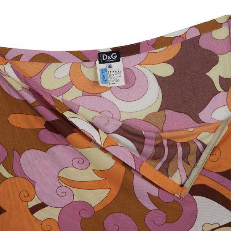 Pre Owned D&G Printed Skirt L