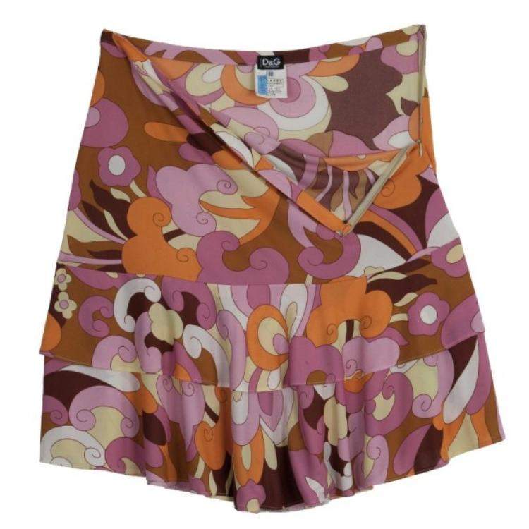 Pre Owned D&G Printed Skirt L