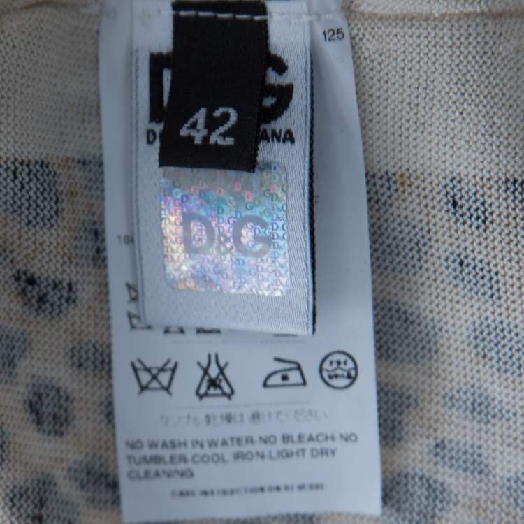 Pre Owned D&G Multicolor Animal Printed Silk Jersey V-Neck Sweater M
