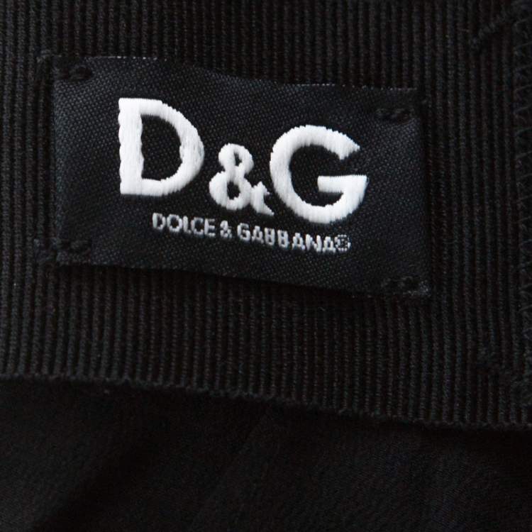 Pre Owned D&G Black Tulle and Gold Confetti Embellished Cocktail Dress S 