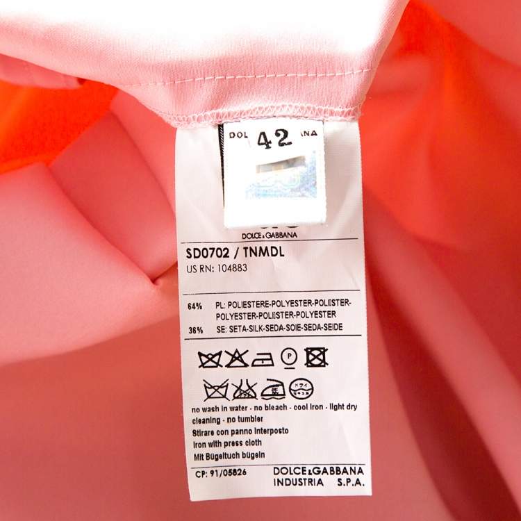 Pre Owned D&G Light Pink Satin Sleeveless Sheath Dress M