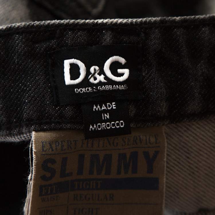 Pre Owned D&G Grey Acid Washed Denim Straight Fit Jeans S