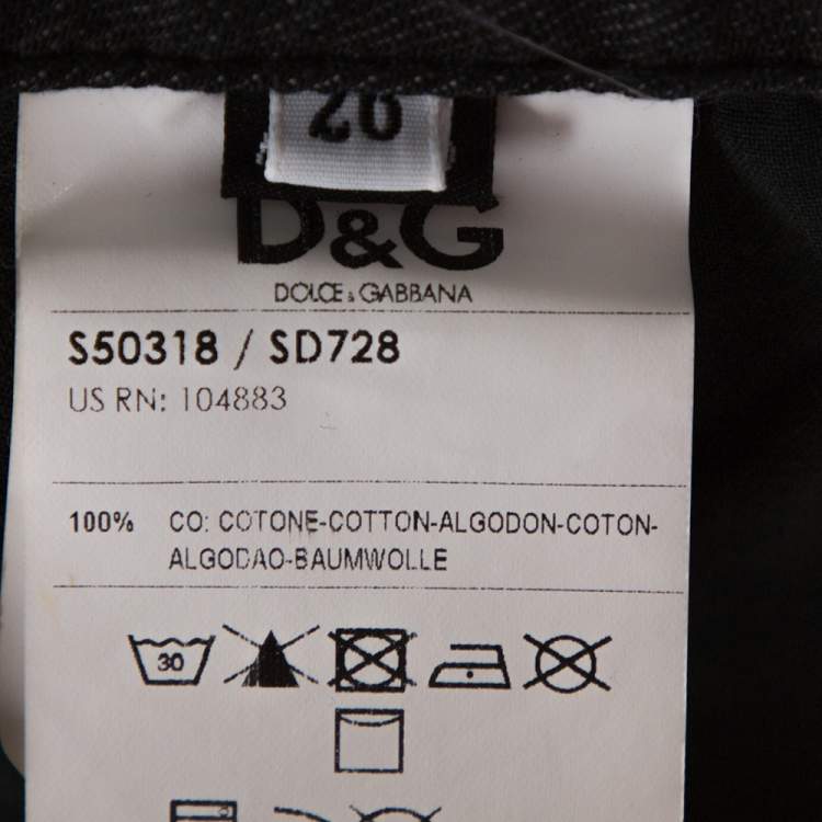Pre Owned D&G Grey Acid Washed Denim Straight Fit Jeans S