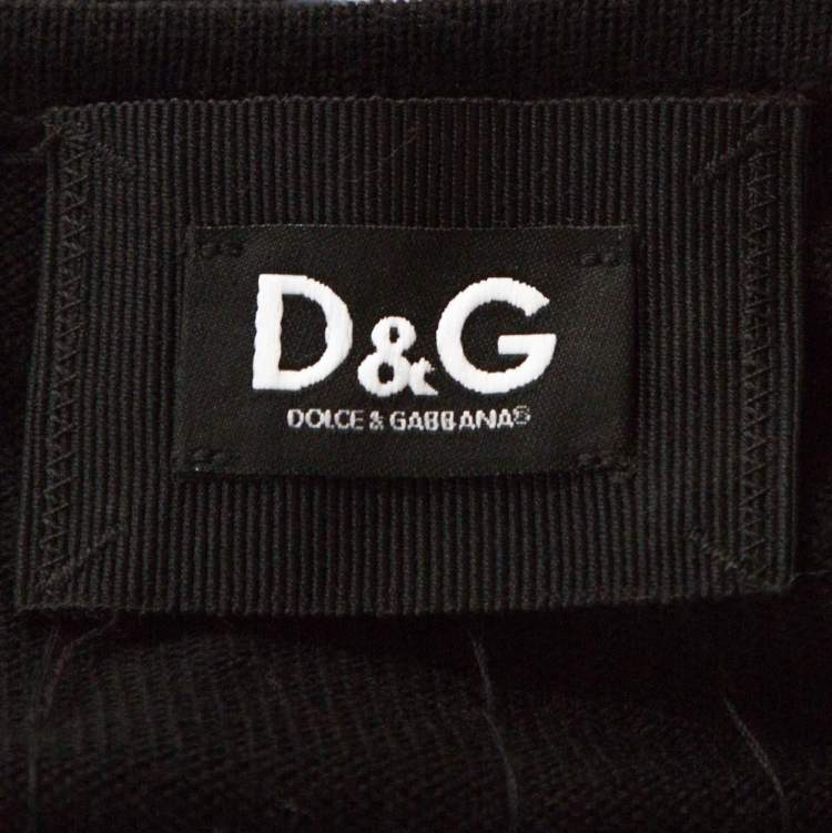 Pre Owned D&G Black Oversized Sequin Embellished Wool Sleeveless Dress XS