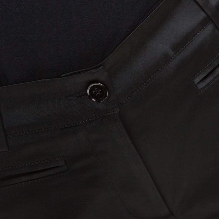 Pre Owned D&G Black Stretch Satin Zipper Detail Tapered Pants S
