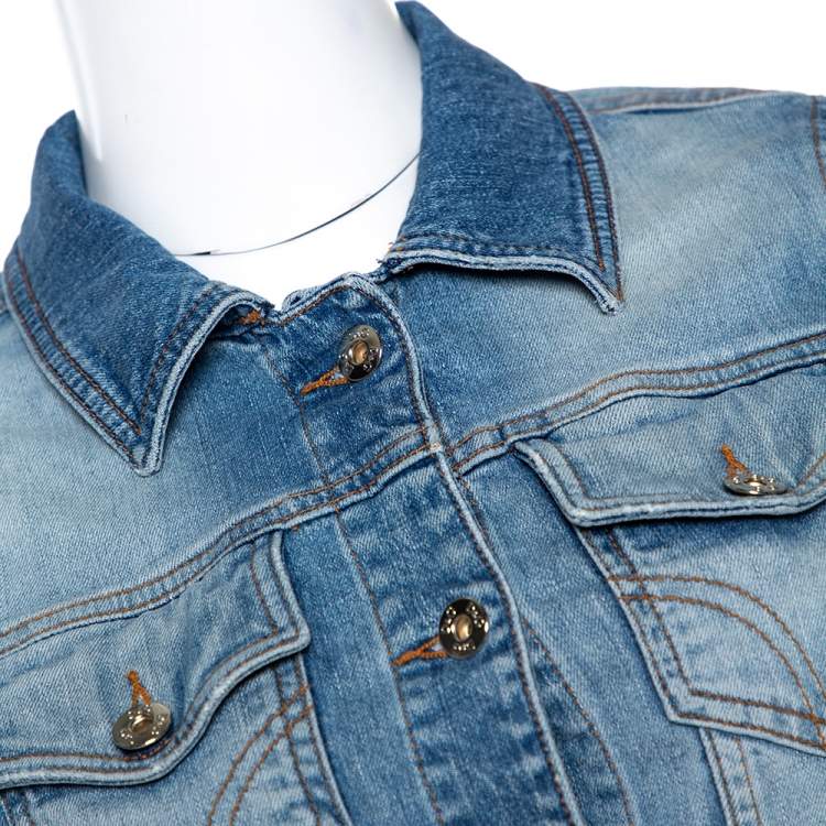 Pre Owned D&G Blue Medium Washed Denim Button Front Jacket M