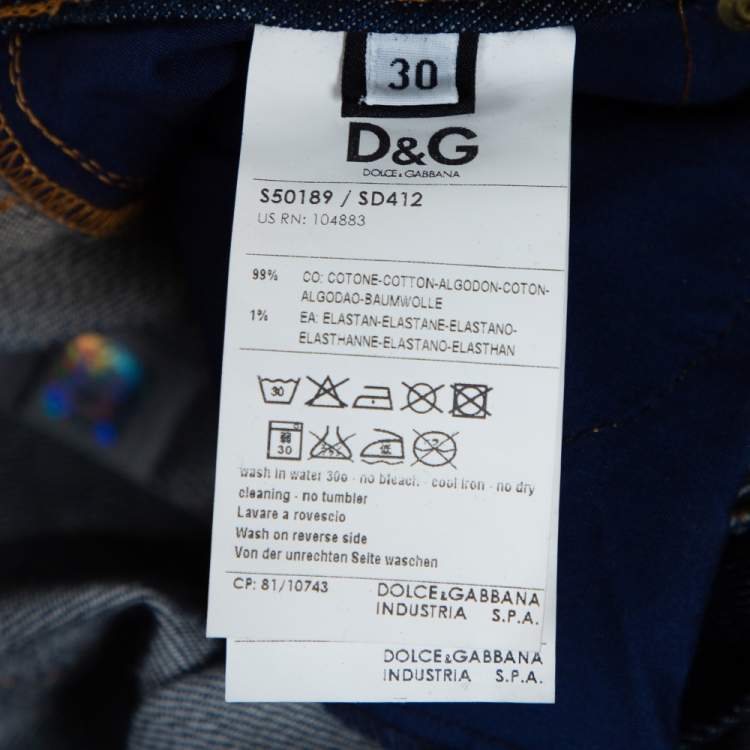 Pre Owned D&G Indigo Denim Flared Jeans M