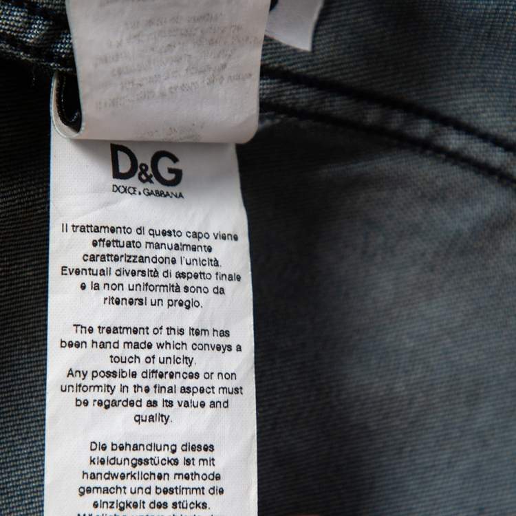 Pre Owned Dolce & Gabbana Blue Faded Effect Denim Shirt XS