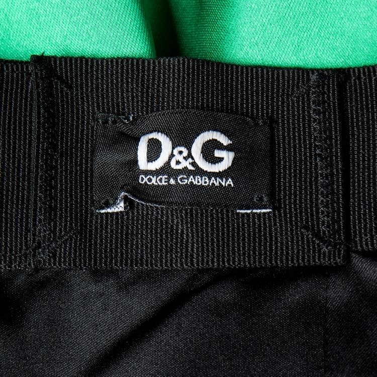 Pre Owned D&G Green Satin Mini Skirt M