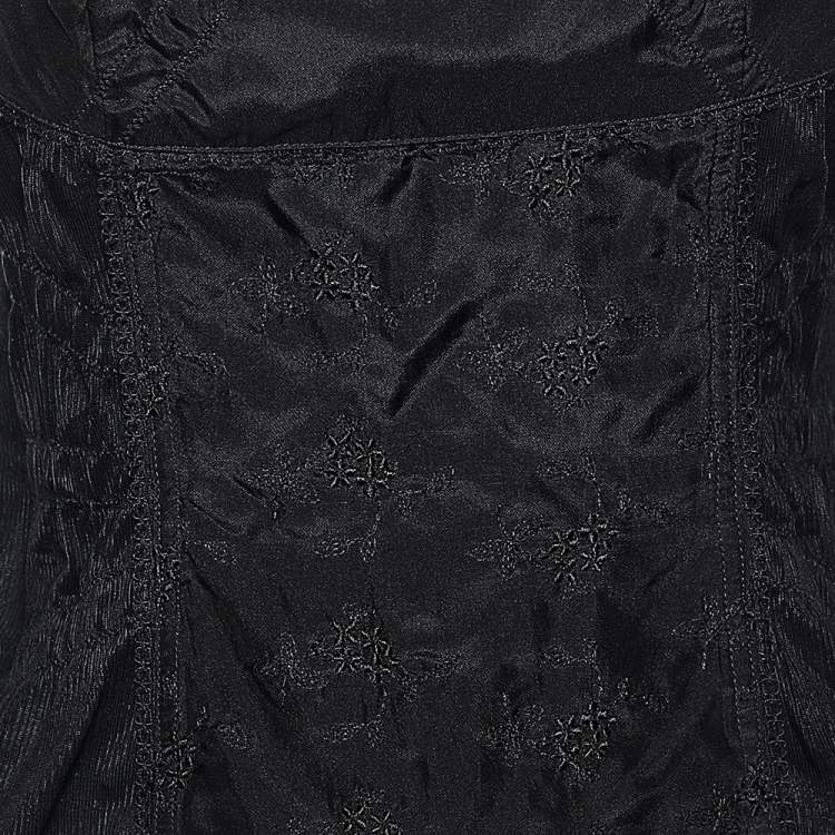 Pre Owned D&G Black Silk & Tulle Tank Top S