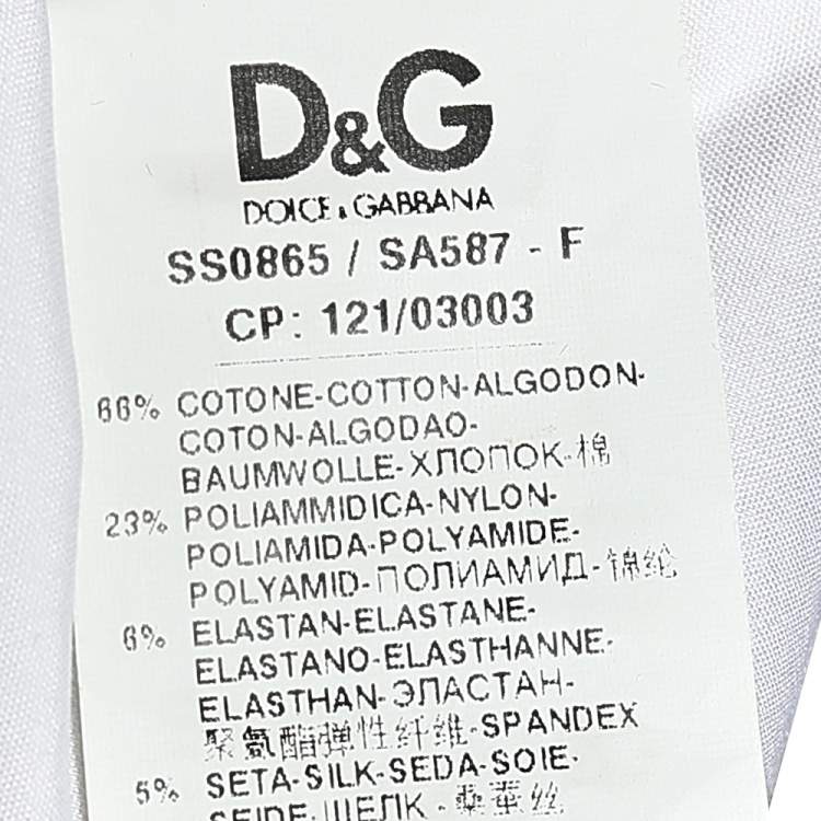 Pre Owned D&G White Cotton Short Sleeve Shirt S