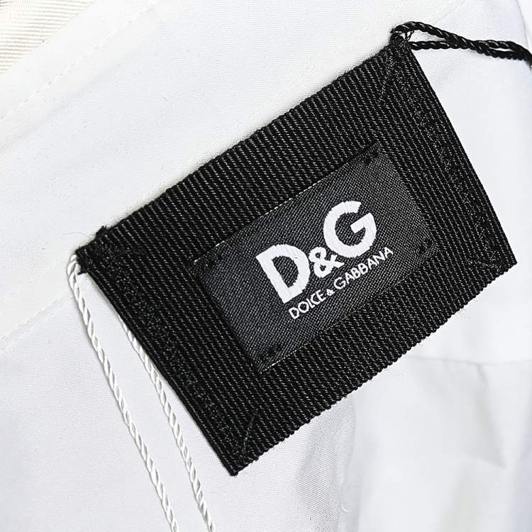 Pre Owned D&G White Cotton Short Sleeve Shirt S