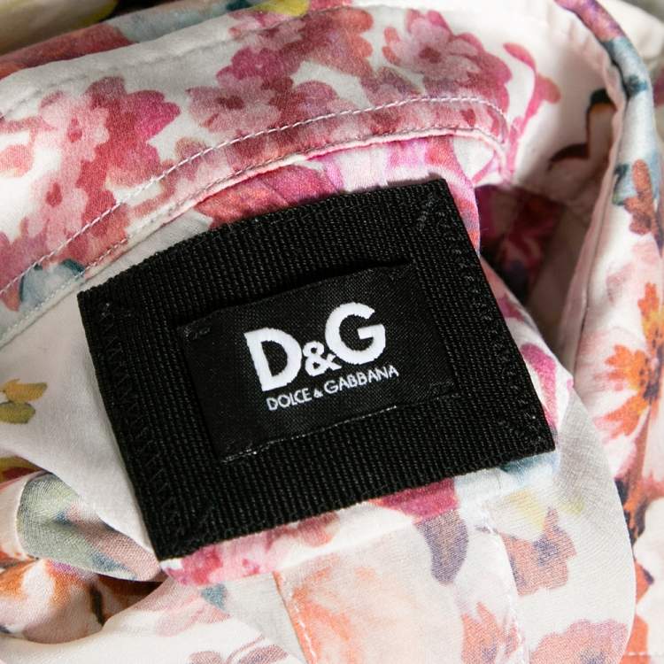 Pre Owned D&G Multicolored Floral Printed Silk Sleeveless Button Front Shirt S