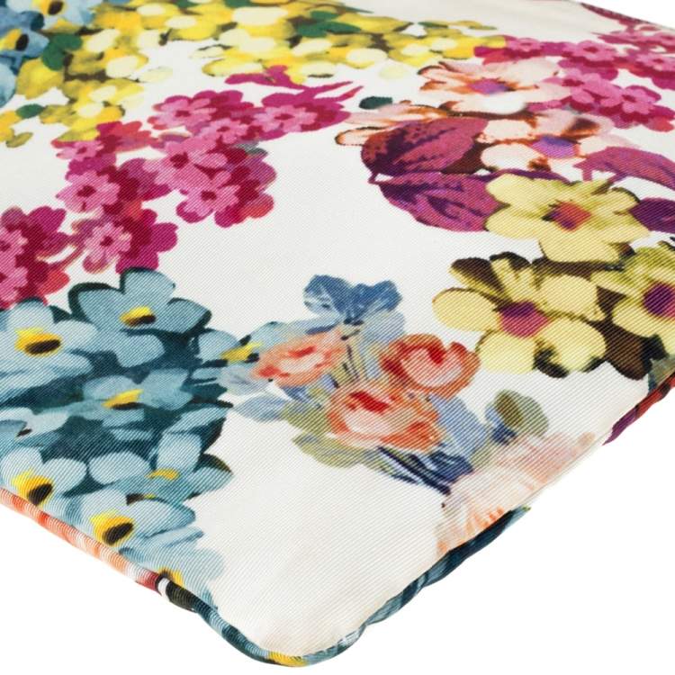 Pre Owned D&G Multicolor Floral Print Canvas Zip Clutch