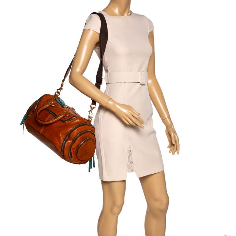 Pre Owned Dolce & Gabbana Brown Leather Emy Duffel Bag
