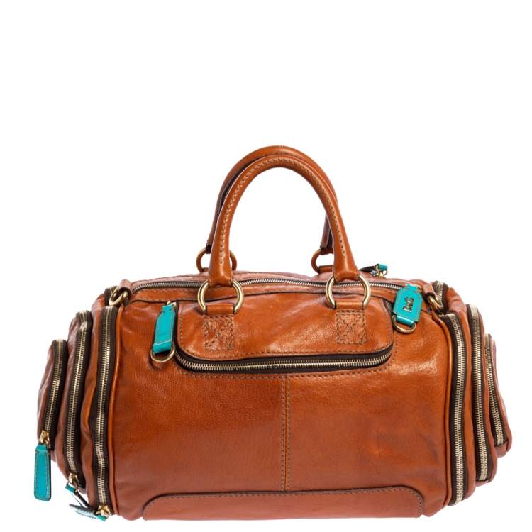 Pre Owned Dolce & Gabbana Brown Leather Emy Duffel Bag