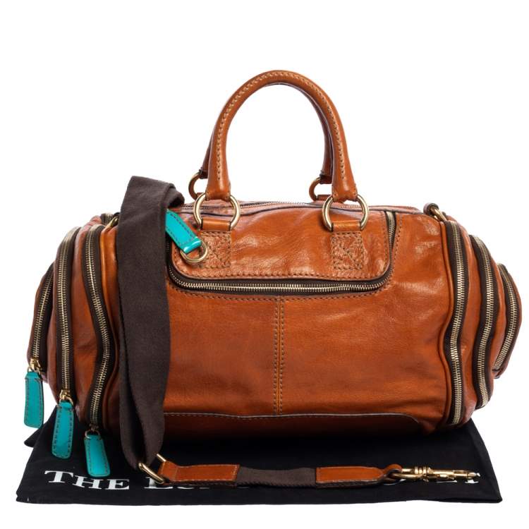 Pre Owned Dolce & Gabbana Brown Leather Emy Duffel Bag