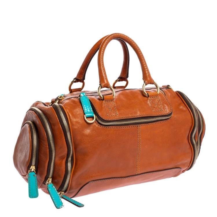 Pre Owned Dolce & Gabbana Brown Leather Emy Duffel Bag