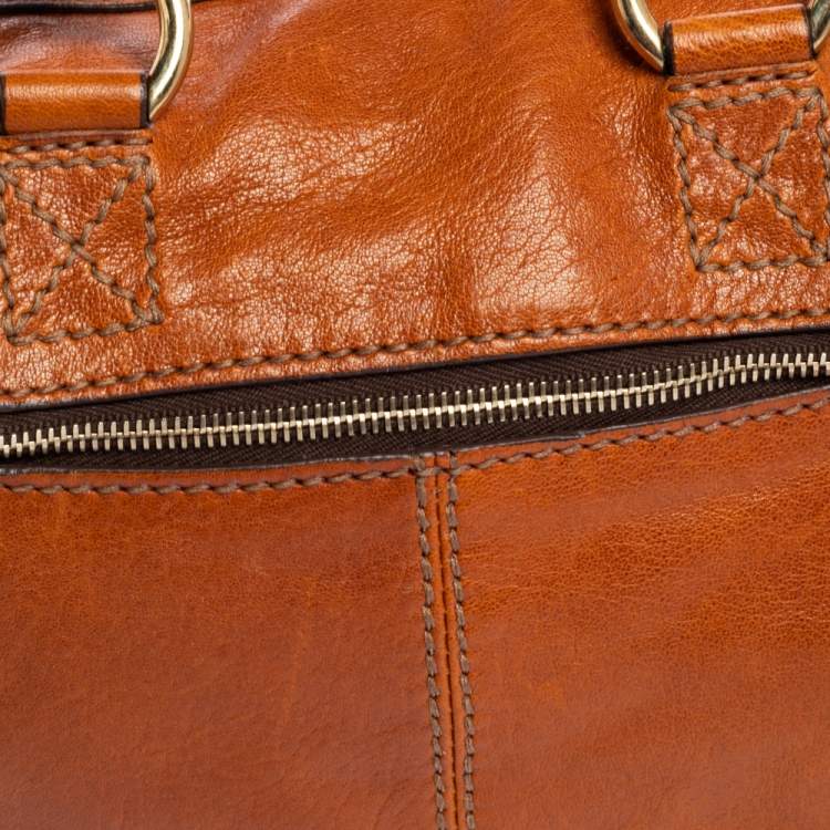 Pre Owned Dolce & Gabbana Brown Leather Emy Duffel Bag