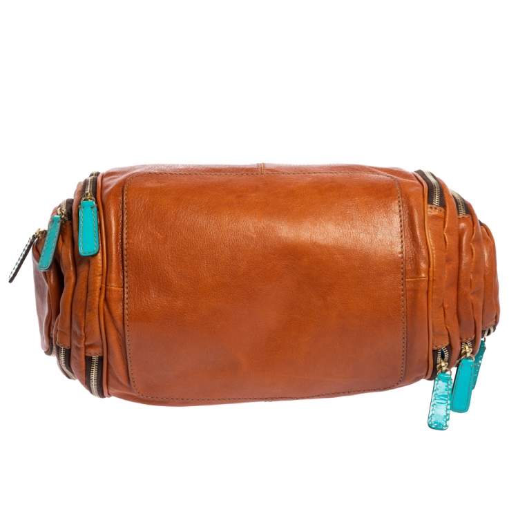 Pre Owned Dolce & Gabbana Brown Leather Emy Duffel Bag