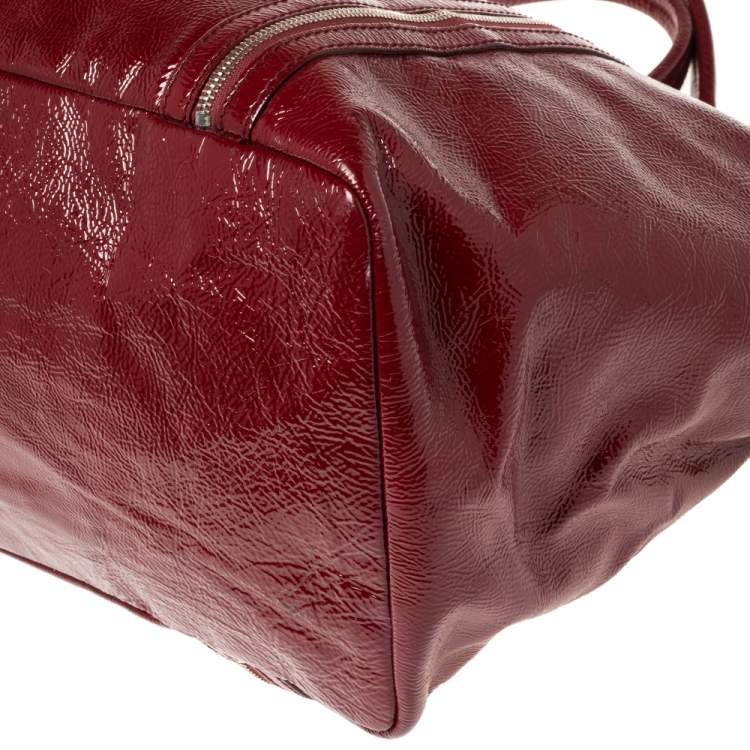 Pre Owned D & G Red Patent Leather Large Gaia Tote
