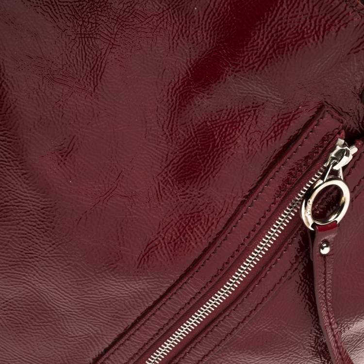 Pre Owned D & G Red Patent Leather Large Gaia Tote