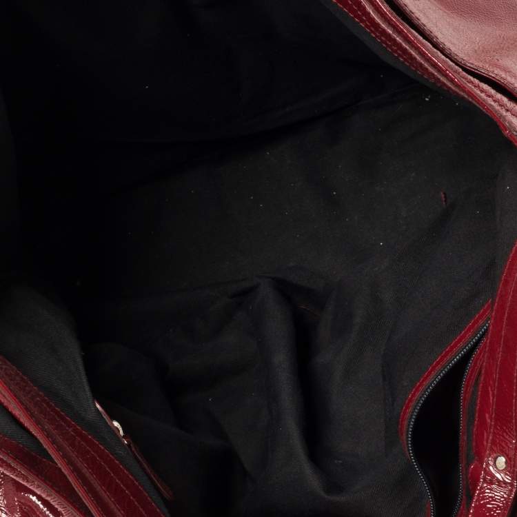 Pre Owned D & G Red Patent Leather Large Gaia Tote