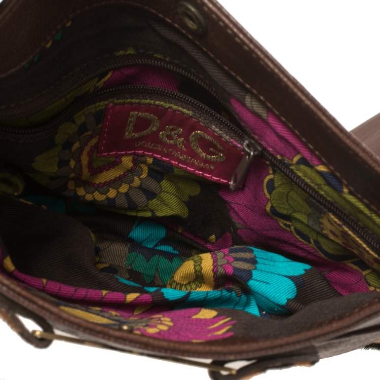 Pre Owned Dolce and Gabbana Leopard Print Pony Hair and Leather Shoulder Bag