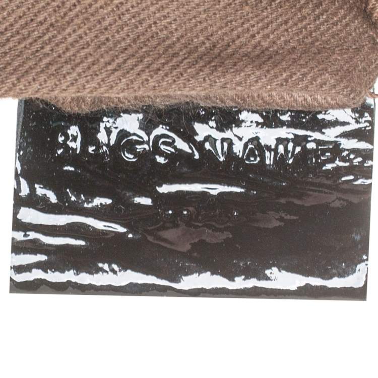 Pre Owned D&G Black Patent Leather Frame Front Pocket Bag