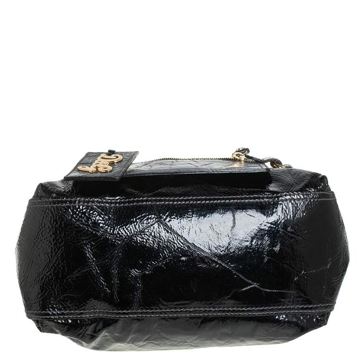 Pre Owned D&G Black Patent Leather Frame Front Pocket Bag