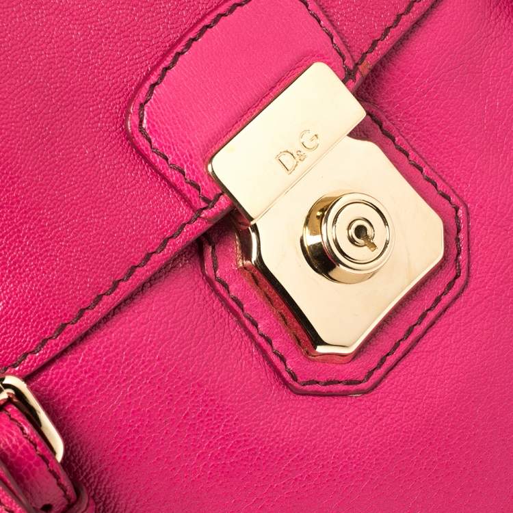 Pre Owned D&G Pink Leather Miss Allyson Shoulder Bag