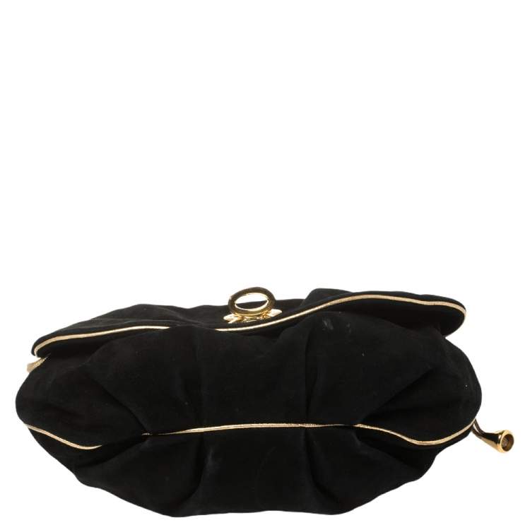 Pre Owned D&G Black Suede and Leather Trim Vlada Shoulder Bag