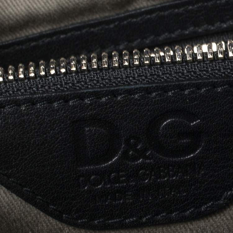 مملوكة مسبقًا D&G Multicolor Floral Denim Lily Twist Satchel