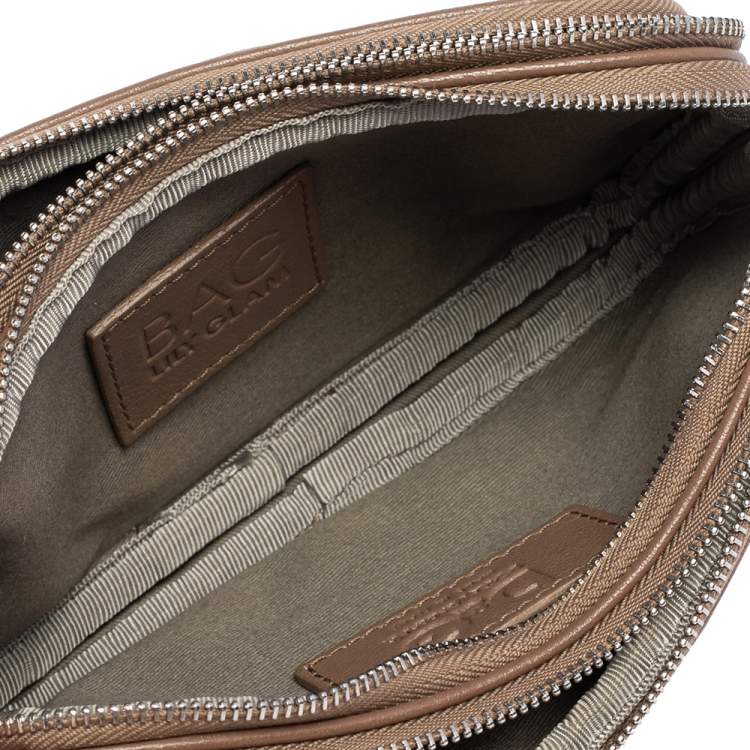 Pre Owned  D&G Beige Quilted Leather Triple Zip Pouch 