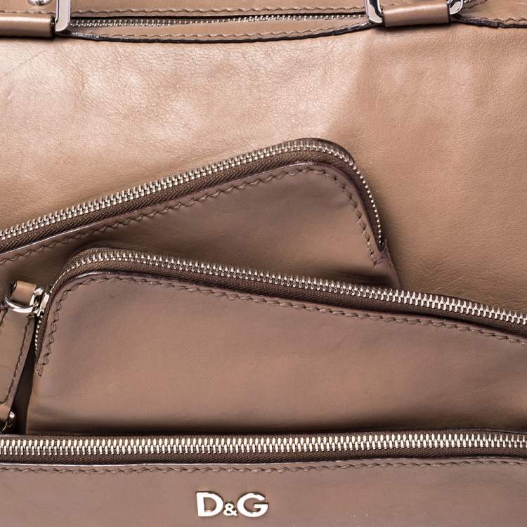 Pre Owned D&G Brown Leather Mindy Boston Bag