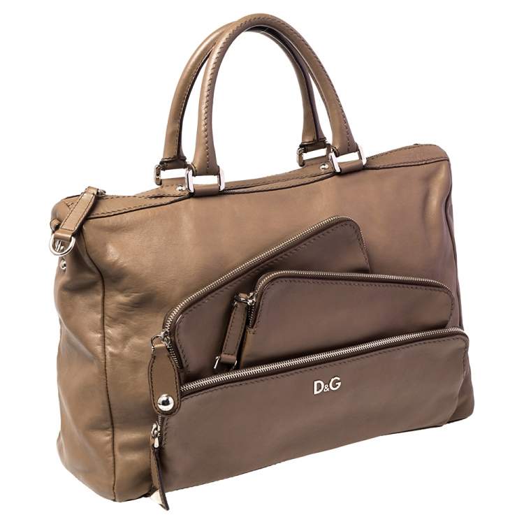 Pre Owned D&G Brown Leather Mindy Boston Bag
