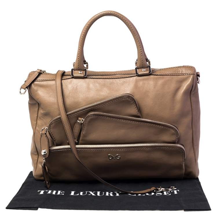 Pre Owned D&G Brown Leather Mindy Boston Bag